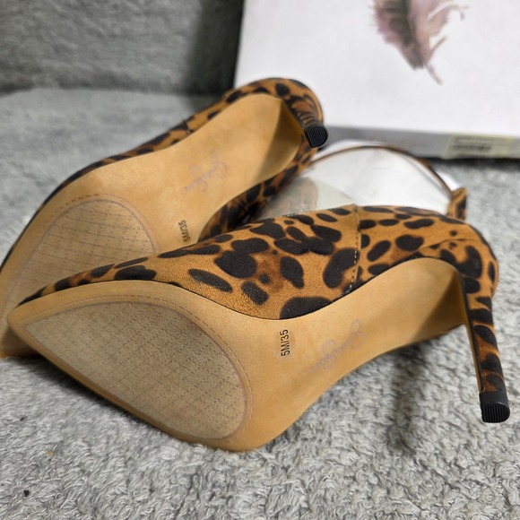 Jessica Simpson‎ Leopard Print Clear Stiletto Western Booties Heels Women 5M NIB - Picture 5 of 8